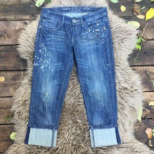 h&g distressed cropped jeans - size 1